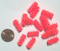 1 15x6mm Hot Pink & Orange Silicone Tube Bead